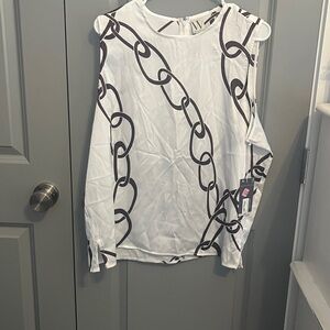 Worthington White and Brown Sleeveless Top